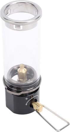 Газовий ліхтар для кемпінгу з алюмінієвого сплаву та латуні, вінтажний дизайн, легкий 105 мм - термостійке скло, міцна конструкція, ідеально підходить для походів та риболовлі