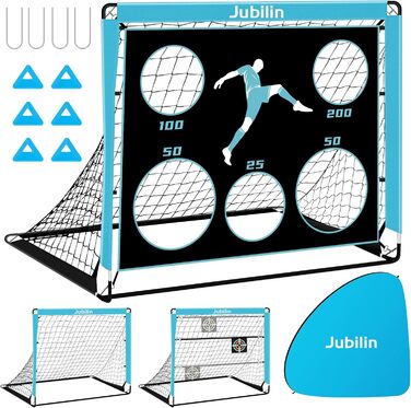 Футбольні ворота, 3 режими, складні футбольні ворота для саду, дитячі футбольні ворота з 6 конусами, мішенню та сумкою для перенесення, футбольні ворота 120 x 90 x 90 см для використання в приміщенні, на вулиці, в саду, на газоні, на пляжі, поліестер