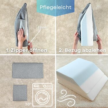 Регульована по висоті подушка для підняття ніг подушка для підняття ніг розмірів S-M та L-XL клиноподібна подушка з піною з ефектом памяті подушка для ніг для розслаблення та підтримки втомлених ніг клиноподібна подушка S-M