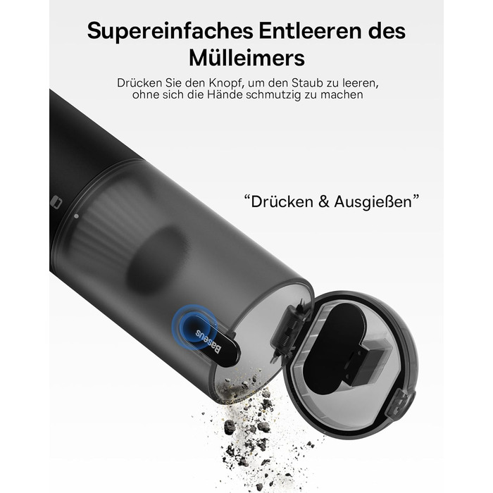 Ручний пилосос Baseus A3 Lite акумуляторний автомобільний пилосос, автомобільний пилосос 12000pa з швидкою зарядкою USB-C, автомоб