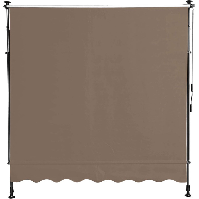 Тент QUICK STAR із затискачем 250x130 см, бежевий, для балкону, сонцезахисний навіс, регульована висота від 200 до 290 см, без свердління