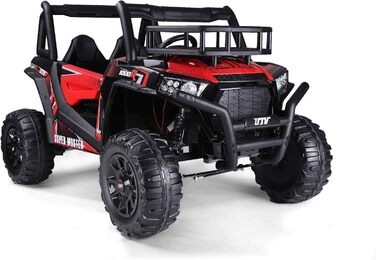 Дитячий електромобіль RIRICAR 24V UTV, червоний, електромобіль для дітей 2-х місцевий з пультом дистанційного керування 2.4 ГГц, д