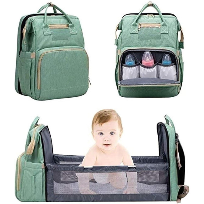 Портативний пеленальний мішок, багатофункціональний водонепроникний рюкзак для підгузників, дитяче ліжечко для подорожей дитяче лі