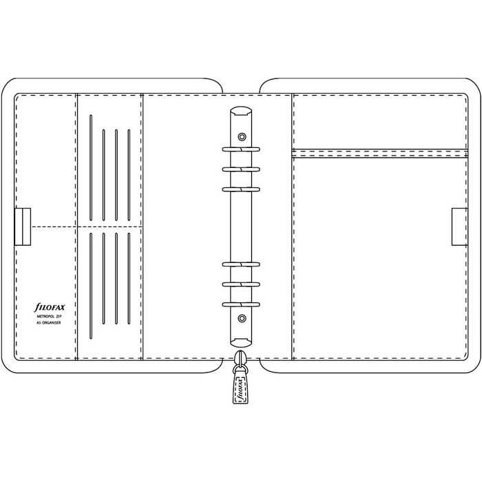 Персональний органайзер Filofax Metropol (DIN A5, на блискавці), чорний Одномісний