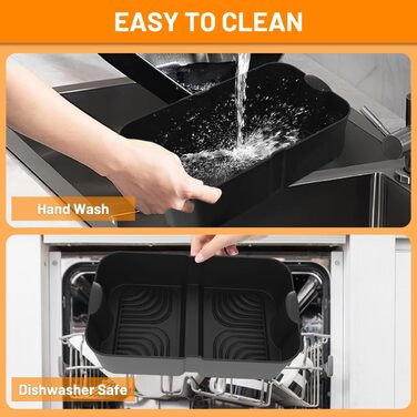 Аксесуари для фритюрниці VIRIECH 3 шт. для Ninja Foodi Flexdrawer AF500EU, двозонні аксесуари для фритюрниці, багаторазова силіконова форма для фритюрниці 3 в 1 для аксесуарів для фритюрниці Ninja