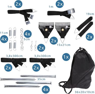 Ваш тент GEAR Storm Set - 4-точковий захист тенту, штормовий ремінь, відтяжки, підходить для всіх тентів