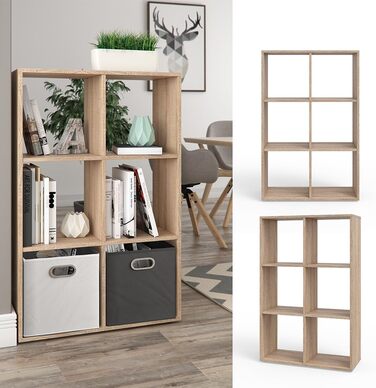 Квадратна перегородка для кімнати Vicco, книжкова шафа, Sonoma, 72 x 107,8 см Sonoma 72x107,8x29 см