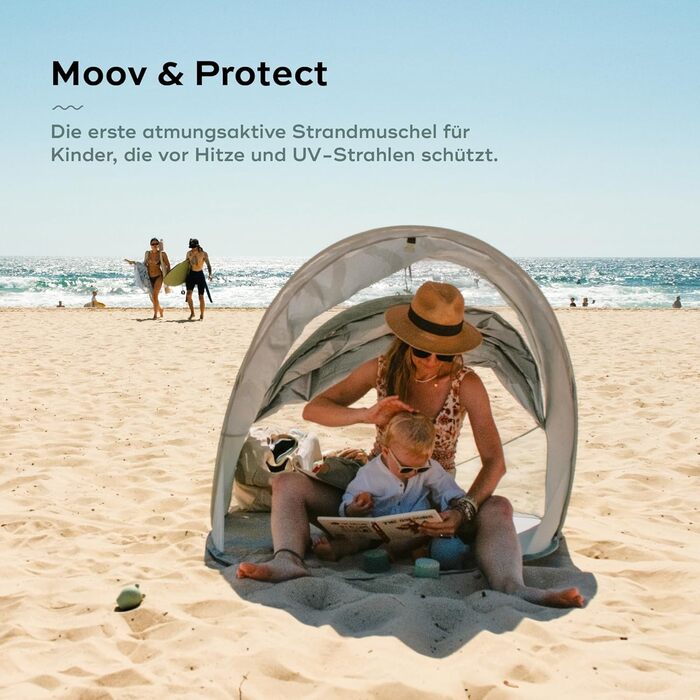 Пляжний намет Babymoov Moov & Protect Пляжний намет Ігровий намет Захист від ультрафіолету 50 Розкладна система Москітна сітка 91 x 150 x 109 см