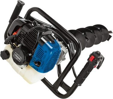 Бензиновий Бур для Землі Бур для Ям, Бур для Стовпів, Садовий Бур Довжина Бура 800 мм Зручний з Двома Ручками Потужність 1450 Вт Максимальний Діаметр Буріння 200 мм В Комплекті Бури 100, 150, 200 мм, 2000