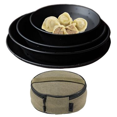 Набір посуду з нержавіючої сталі для кемпінгу Набір посуду для вулиці Термостійкі столові прибори з сумкою для зберігання Багаторазові для пікніків та походів