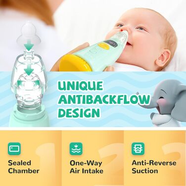 Дитячий назальний аспіратор, електричний автоматичний відсмоктувач для відрізання слизу Booger Sucker зі світлом і музикою, засіб