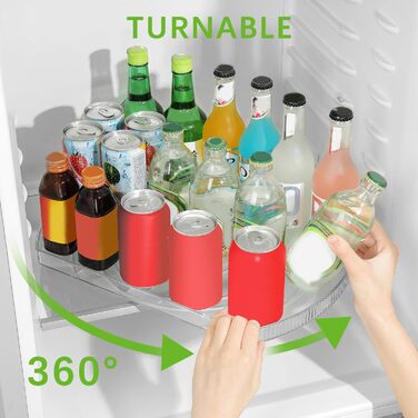 Органайзер для холодильника ROWNYEON поворотний, прямокутний, 360, Lazy Susan, 41,9 см