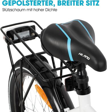 Дитячий гірський велосипед HILAND 20-24 дюйми з 6-швидкісними передачами, MTB для хлопчиків та дівчаток з підніжкою, чорно-білий велосипед білий - 20 дюймів 20 дюймів