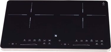 Подвійна індукційна варильна поверхня WMF Kult X 2 плити, конфорка до 28 см, 2 конфорки, 8 рівнів, розпізнавання каструлі, сенсорний дисплей, склокераміка, функція таймера, 3500 Вт одинарна