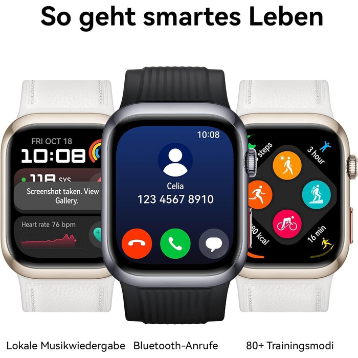 Розумний годинник HUAWEI Watch D2, 1,82-дюймовий AMOLED-дисплей, амбулаторний моніторинг артеріального тиску, тонкий дизайн, ЕКГ, функції для розумного способу життя, спільнота здоров&39я, сумісний з iOS та Android, чорний WATCH D2 Black