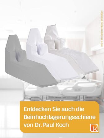 Д-р Пауль Кох - Пінопластова стабілізуюча шина для ноги - Включає білий бавовняний чохол - Бічні краї для фіксації ноги - 75x30 см