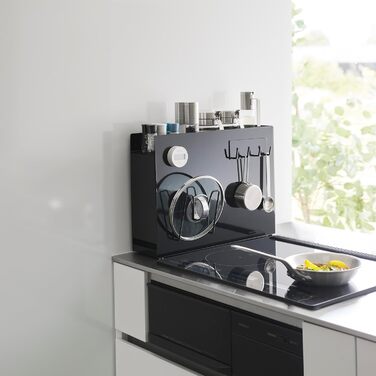 Розсувна підставка для спецій Yamazaki 6004 TOWER, чорна, сталь/поліпропілен, мінімалістичний дизайн, 12,5 x 5093 x 36,7 см (Д x Ш x В)