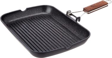 МИ ГОТУЄМО Титанова індукційна сковорода-гриль Ecochef, смугаста, 34 x 24 см, 5 шарів, Quantanium, Екологічно чиста, Без PFOA, Ков