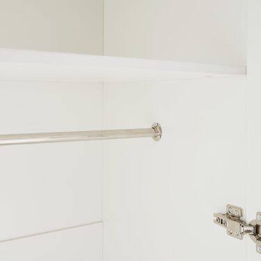 Шафа Finning з 2 дверима, 176 x 80 x 52 см, з 1 рейкою для одягу та 1 верхнім відділенням, біла, ширина 80 см, 1 полиця