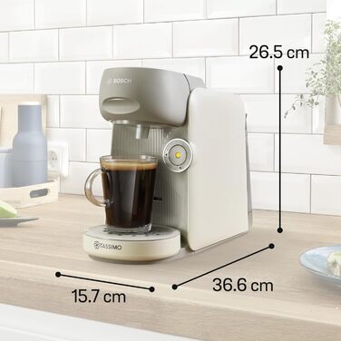 Капсульна кавоварка Bosch Tassimo finesse TAS167P, 70 напоїв, більш насичена кава одним натисканням кнопки, автоматичне вимкнення,