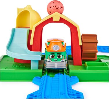 Ігровий набір Mighty Express Фермерська станція залізниця з 11 частин, поїзд Фріда (Push-and-Go) та аксесуари, від 3 років, багатоколірний