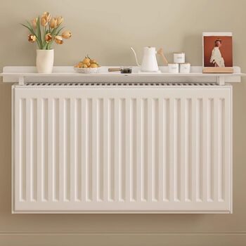 Полиця для радіатора, біла полиця для радіатора з легко монтованим кронштейном (не потребує свердління), допомагає направляти тепло назад у кімнату (60 см/23,6 дюйма)