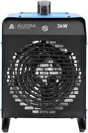 Електричний вентилятор-обігрівач 3 кВт 230 В з 3 рівнями нагріву (30/1500/3000 Вт), безступінчастим термостатом, компактний та портативний, 30