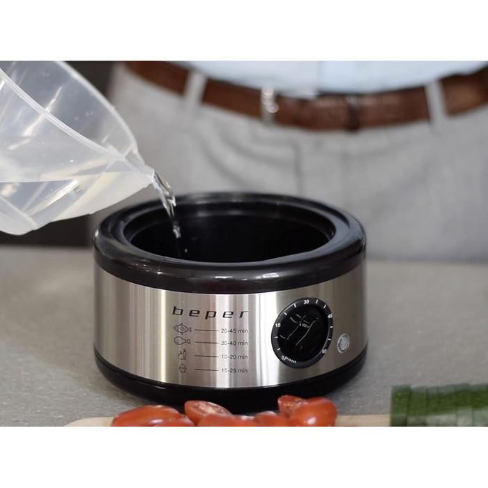 Багатофункціональний відпарювач 5 л, компактний акумулятор, таймер на 60 хвилин, потужність 400-500 Вт, - сріблястий і чорний 5 літрів