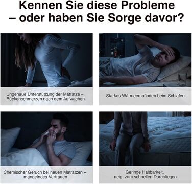 Матрац Novilla Coolmax 140x200 см 7-зонний матрац з холодної піни з гелем та зеленим чаєм, з охолоджувальною тканиною, H3 та H4 середньої жорсткості, висота 30 см, сертифікований Oeko-Tex, дихаючий чохол, який можна прати, 140 x 200 см 30 см