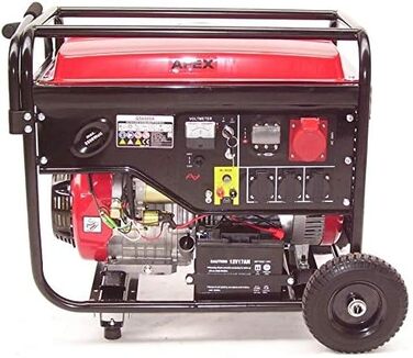 Бензиновий генератор 6500 E-Start 06258 Генератор Аварійний генератор 230V 400V, 12V Електричний стартер, 13 к.с., 389 см