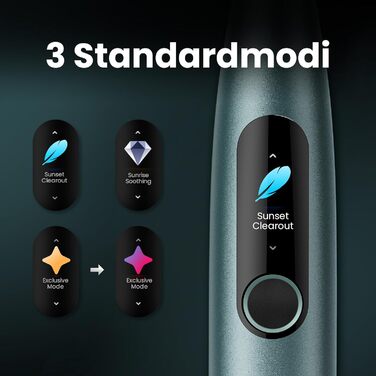 Подарунковий набір Oclean Electric Toothbrush X Series Pro, звукова зубна щітка з екраном, 3 режими та 32 інтенсивності, звукова електрична зубна щітка з таймером, 6 насадок для щітки з дорожнім футляром, зелений