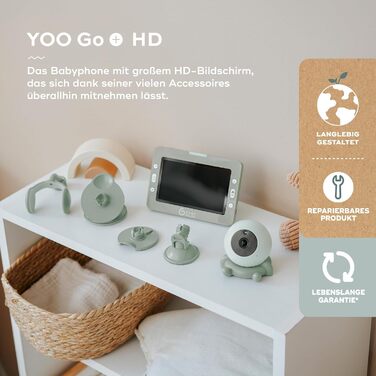 Монітор Babymoov з камерою YOO GO PLUS HD, 5&39 дисплей у HD якості 720px, 8 годин автономної роботи, Sleep Technology