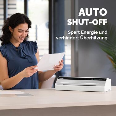 Ламінатор Fellowes Saturn A4 для офісу InstaHeat, час прогріву 60 секунд, усунення застрягання, автоматичне вимкнення для ламінату 80/100/125 мікрон включає 10 ламінаторів для дому та офісу (один)