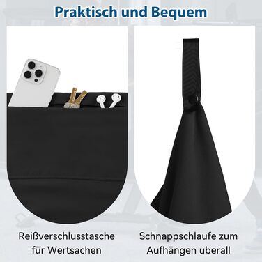 Рушники Novent Fitness з мікрофібри, 2 шт., 120x50 см, спортивні рушники з кишенею на блискавці, компактні, нековзні та швидковисихаючі, для тренажерного залу, спорту, подорожей, чорні