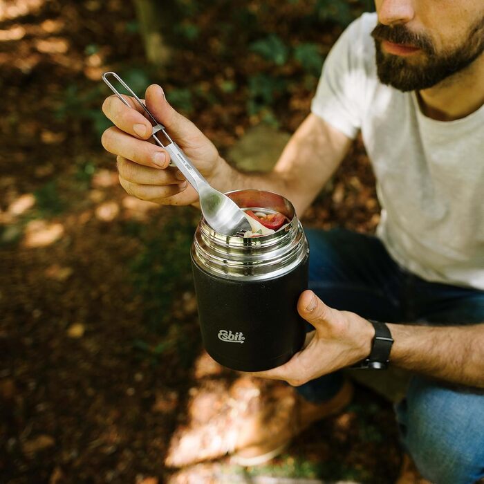 Титанова ложка Esbit - Складані столові прибори для кемпінгу - Легкий кемпінговий посуд - Складані столові прибори з титанової виделки/ложки