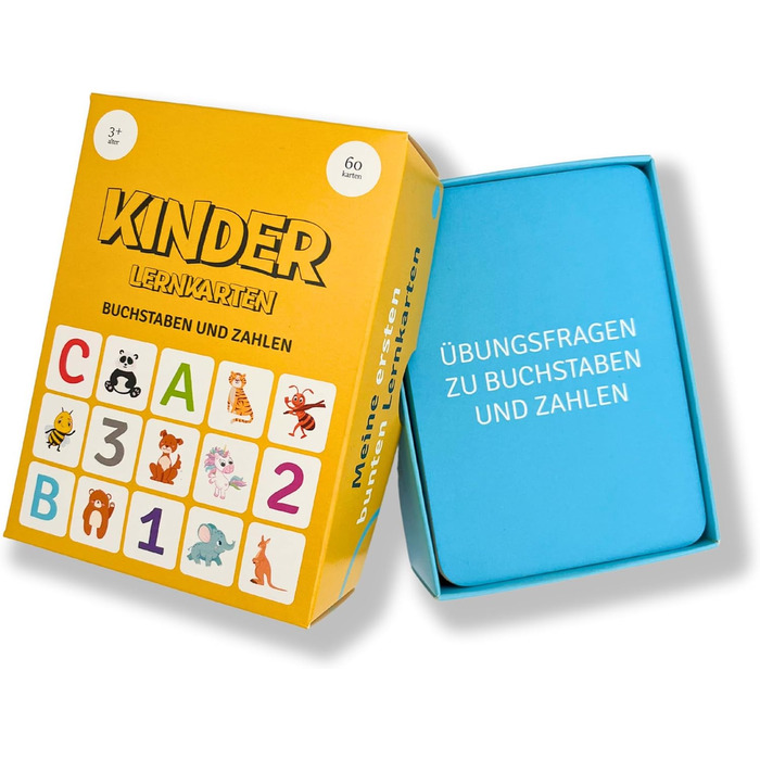 Вивчення літер і цифр, картки німецької абетки, 60 карток для дітей