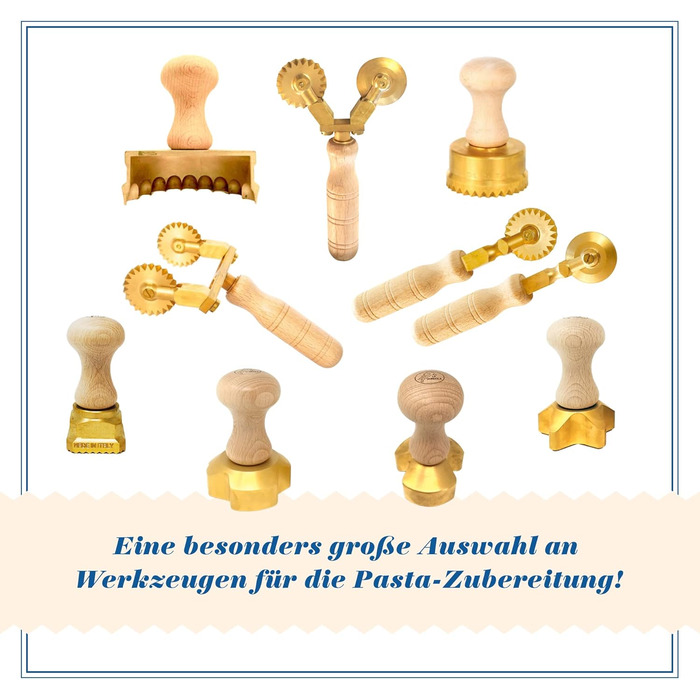 Квадратна хвиляста 45x45мм Італійський інструмент для пасти для домашньої комерційної кухні Латунь, натуральне дерево Простота у використанні Форма для печива равіолі, виготовлена в Італії