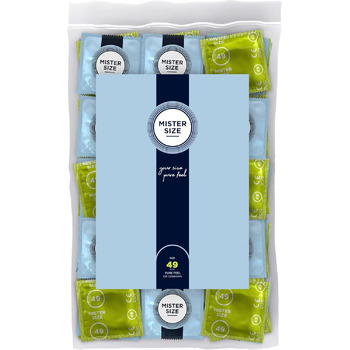 Презервативи MISTER SIZE, ультратонкі, 49 мм, упаковка 100 шт./надзвичайно тонкі, надзвичайно тонкі, змащені/виготовлені зі 100 натурального каучукового латексу вашого розміру S/природне відчуття, упаковка 100 шт.