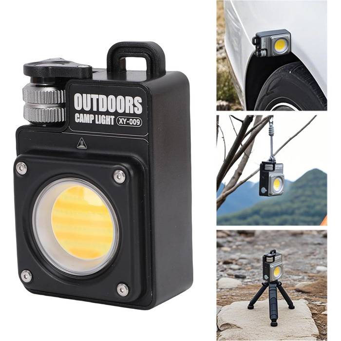 Ліхтар для кемпінгу Drfeify, 3500 лм, акумуляторний світлодіодний ліхтарик з магнітною основою, РК-індикатор заряду батареї, для походів у наметі, аварійне відключення живлення (ЧОРНИЙ) Чорний