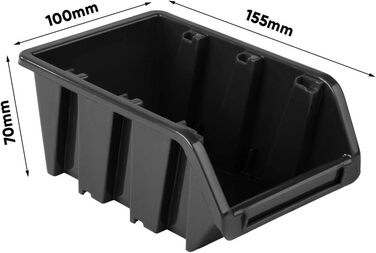 Штабелювані коробки для зберігання, настінна полиця 772 x 780 мм - система зберігання, контейнери для зберігання з відкритим фасадом, полиця для контейнерів - стінові панелі, 82 предмети, чорні коробки