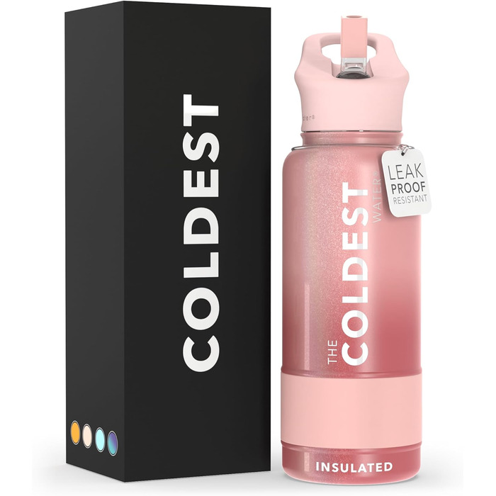 Найхолодніша спортивна пляшка для води з солом'яною кришкою, вакуумована колба-термос з нержавіючої сталі, багаторазова, герметичн