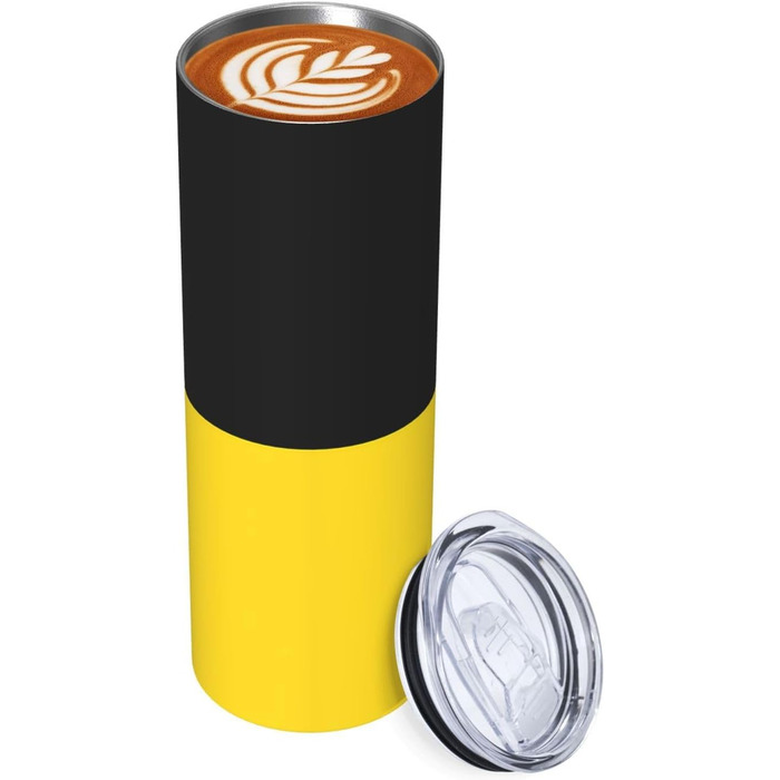 Кухоль з прямою трубочкою, дизайн прапор Баден-Вюртемберга, друкований, дорожній кухоль, підходить для кемпінгу, офісу та дому, 590 мл