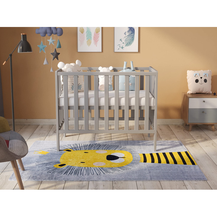 Дитяче ліжечко/спальне місце Love For Sleep 100x50 см з пінопластовим матрацом сірого кольору Paris Дитяче ліжко Baby Bed Wood - Дитяче ліжко Дитяче ліжко, Ліжечко-трансформер, дитяче ліжко сірого кольору Без шухляди