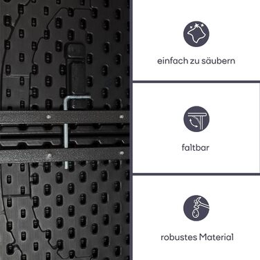 Складаний стіл Perel, фуршетний стіл, кемпінговий стіл, стіл для пікніка, чорний дерев&39яний вигляд, складаний та портативний з ручкою, стільниця з HDPE та сталевий каркас, 180 x 75 x 72 см, для використання в приміщенні та на вулиці