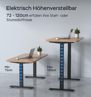 Регульована по висоті каркас столу з 2 потужними двигунами, регульована по висоті каркас столу, електрично регульовані ніжки столу з 4 налаштуваннями пам&39яті (чорний)