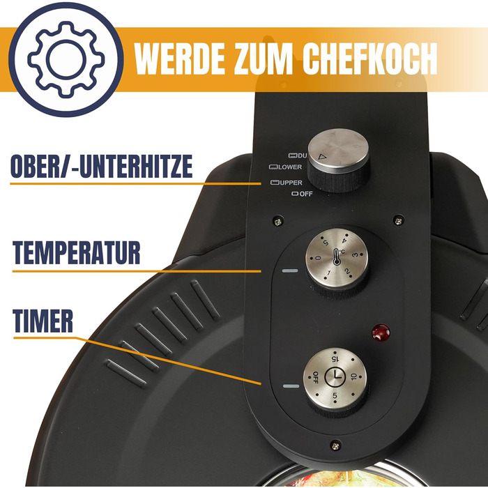 Піч для піци Sommertal PizzaProfi XXL з кам'яною плитою 39 см піч для піци електрична, швидка 3-хвилинна піца, до 380C набір із 5 предметів із вставкою для сковороди, 2 шт. шкірка для піци, різак, піца Stone PizzaProfi XXL 39 см