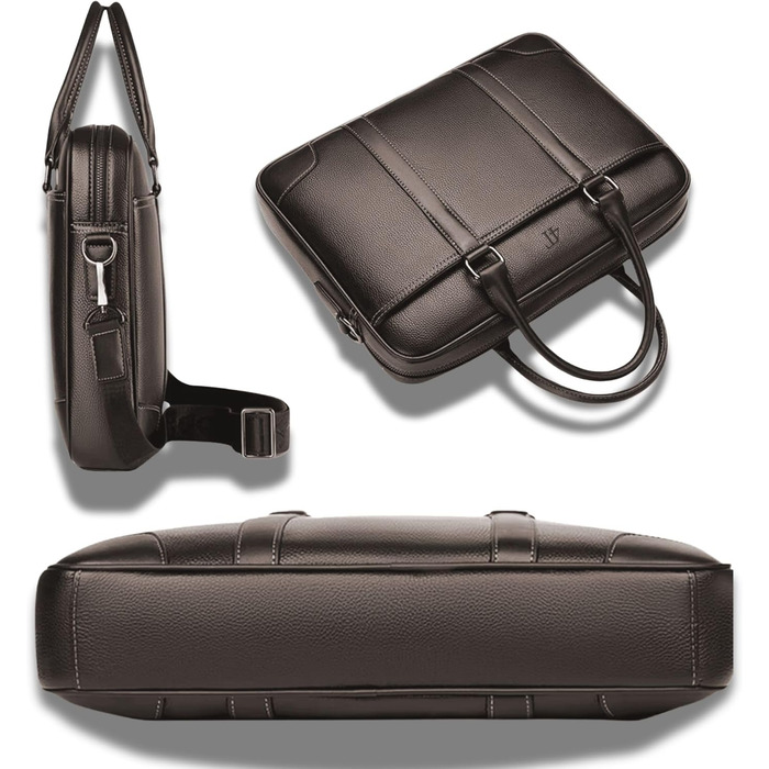 Преміальна сумка для ноутбука з екошкіри, унісекс через плече, портфель в елегантному дизайні, для ноутбуків 14/15,6/16 дюймів, ро