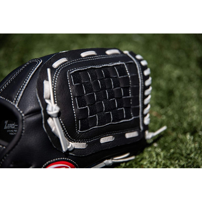 Рукавички для софтболу Rawlings RSB Slowpitch Series для правої руки, 14 дюймів - плетені, чорні/сірі