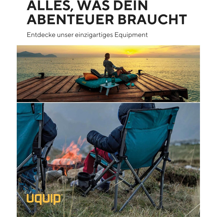 Кемпінговий стіл Uquip Variety M Silver I 53 x 46 x 90 см I Компактний розкладний стіл вантажопідйомністю 30 кг I Міцний розкладний стіл з алюмінію I Портативний вуличний стіл для кемпінгу, пікніків, фестивалів та саду