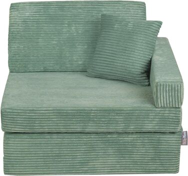 Дитяче крісло-реклайнер KiddyMoon з поролоновою подушкою, дитяче крісло, дитяче крісло для дитячої кімнати, розкладний матрац, матрац, крісло-реклайнер, затишне крісло, зелений дитячий диван з подушкою